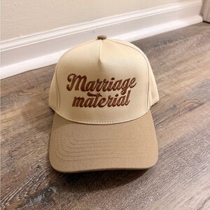 C.C Cream and Brown Embroidered Logo Baseball Cap